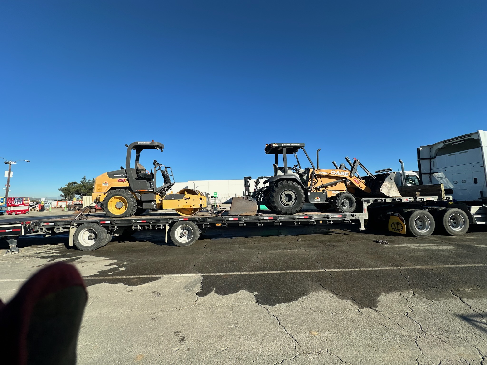 Volvo Road Roller & Case 570N Loader Combo
