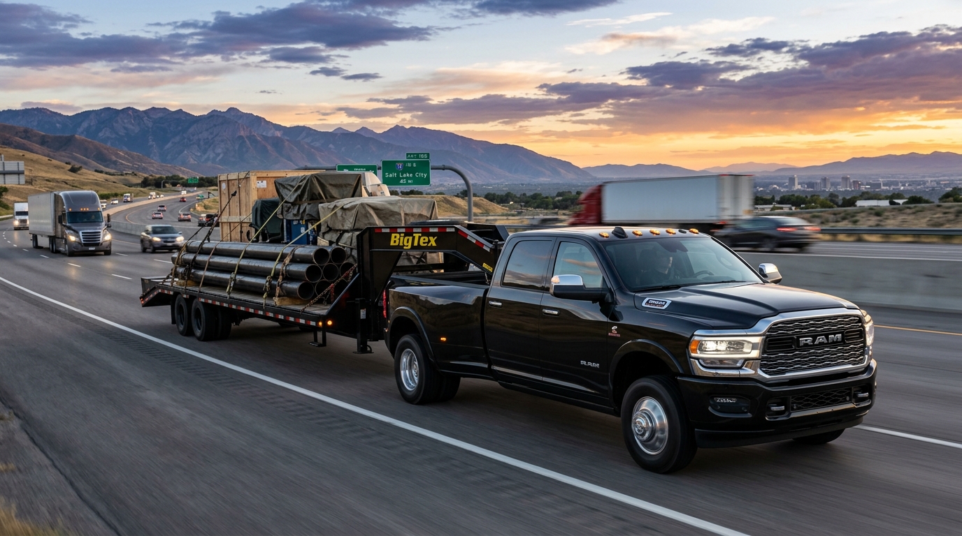Hotshot Truck on Highway